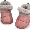 Girl * | Meckior Toddler Girls Boys Outdoor Waterproof Fur Lined Snow Boots Pu Leather Warm Winter Slip Resistant Cold Weather Flat Booties Kids Shoes B02/Pink