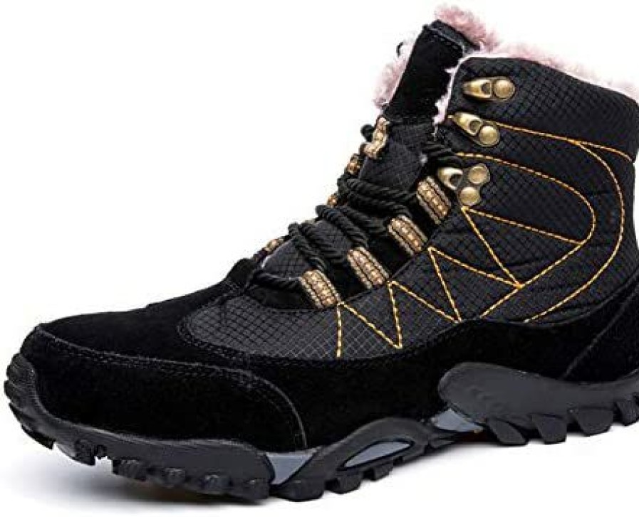 Men * | Z.Suo Men'S Non-Slip Insulated Waterproof Work Snow Boots Hiking Boot Black1