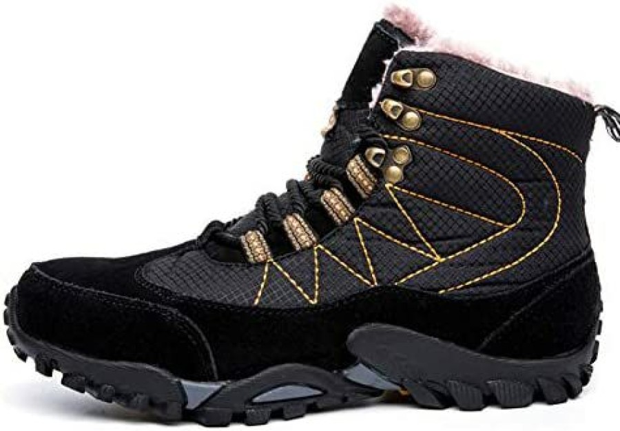 Men * | Z.Suo Men'S Non-Slip Insulated Waterproof Work Snow Boots Hiking Boot Black1