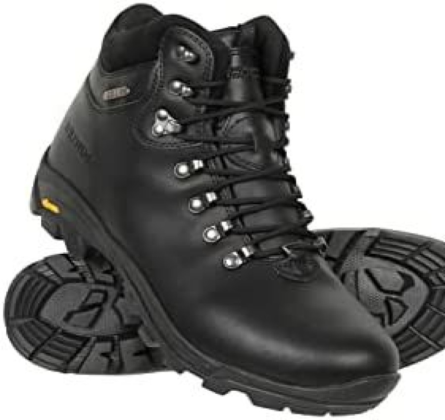 Men * | Mountain Warehouse Latitude Mens Vibram Waterproof Hiking Boots Jet Black 9.5 M Us Men