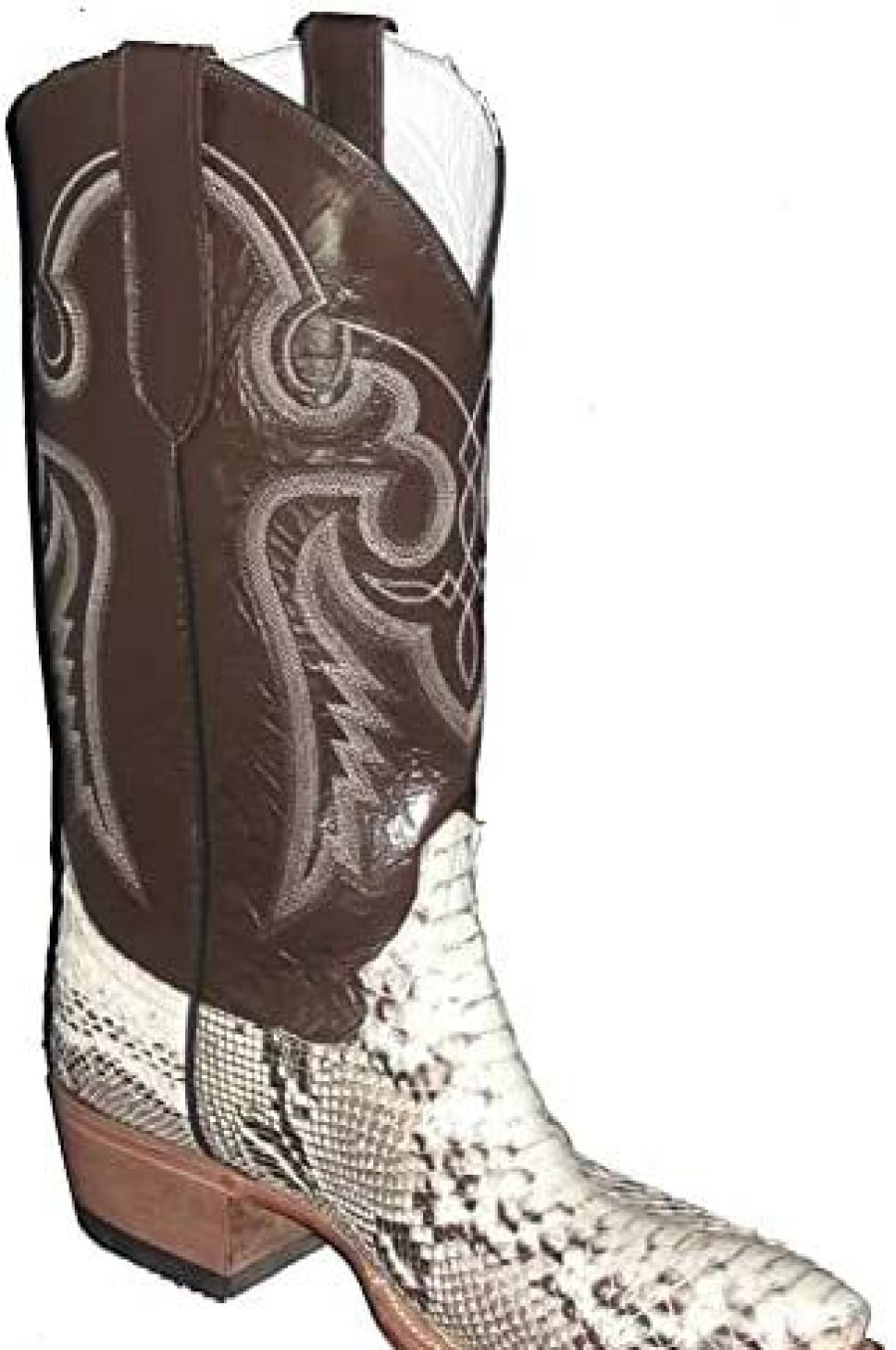 Men * | Cowtown Boots Men'S Python Backcut Grey-Black Brown