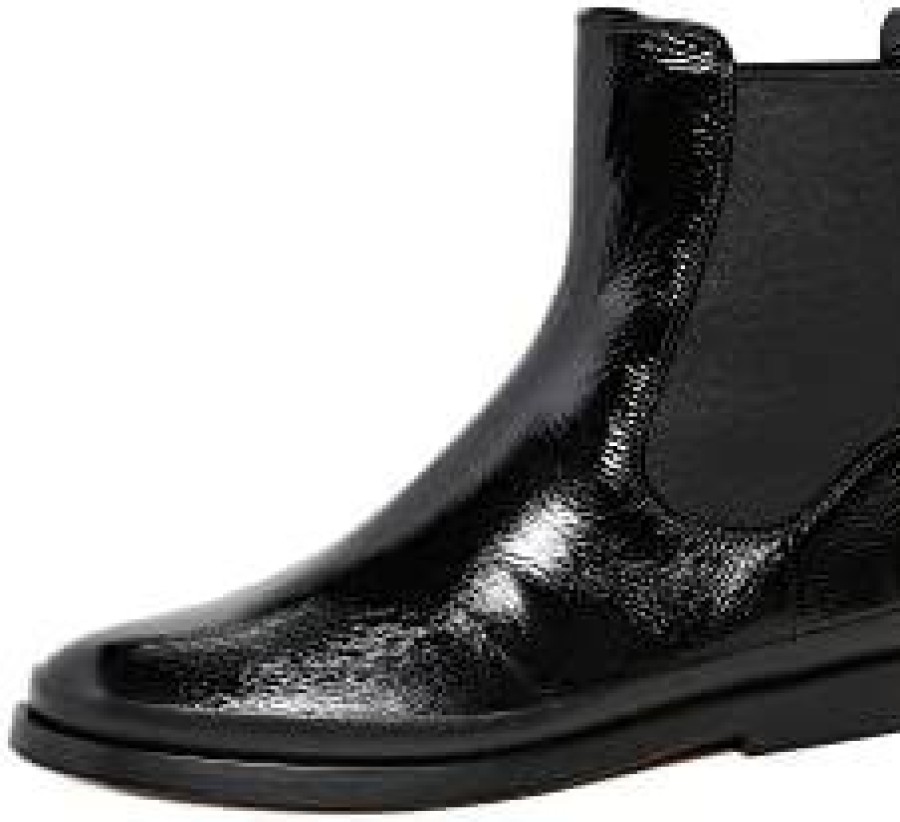 Women * | Vince Women'S Cecyl Booties Ankle Boot Black Patent Leather