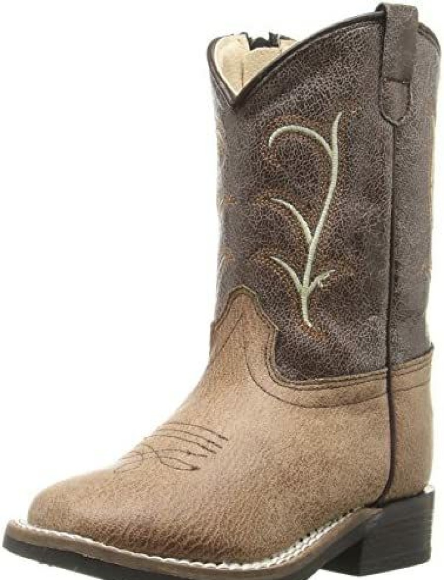 Girl * | Old West Kids Boots Unisex-Child Square Toe Vintage (Toddler) Western Boot Tan