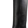 Women * | Vaslemuse Wedge Knee High Boots For Women Booties Winter Boots For Women 2022 Girls High Heel And Point Toe Black Patent Leather