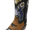 Men * | Men Genuine Cowhide Leather Cowboy Rodeo Western Boots Black