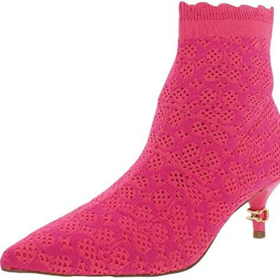 Women * | Coach Womens Jewel Knit Pointed Toe Ankle Boots Bright Watermelon