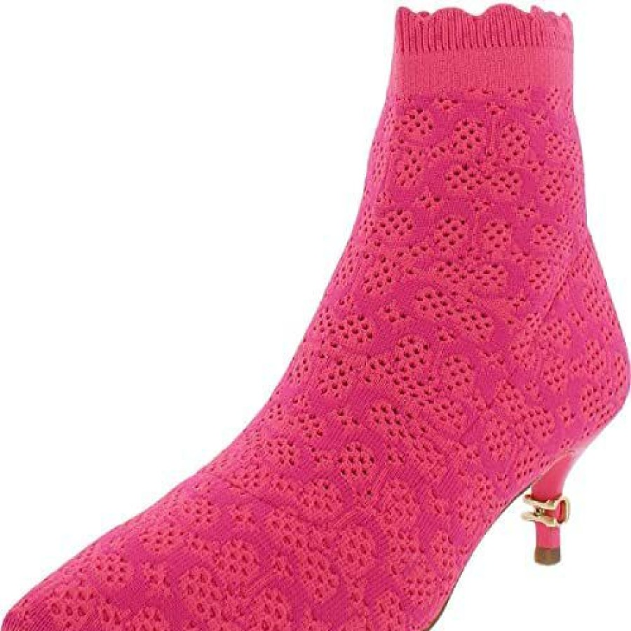 Women * | Coach Womens Jewel Knit Pointed Toe Ankle Boots Bright Watermelon