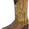 Men * | Texas Legacy Mens Western Leather Cowboy Boots Rodeo Saddle Square Honey Brown