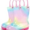 Girl * | Babelvit Toddler Rainbow Soft Rubber Rain Boot Little Kids Lightweight Waterproof High Top Rain Shoes Children Baby Girls Boys Outdoor Cute Printed All Season Mud Boots With Easy-On Handles 01A Multicolor