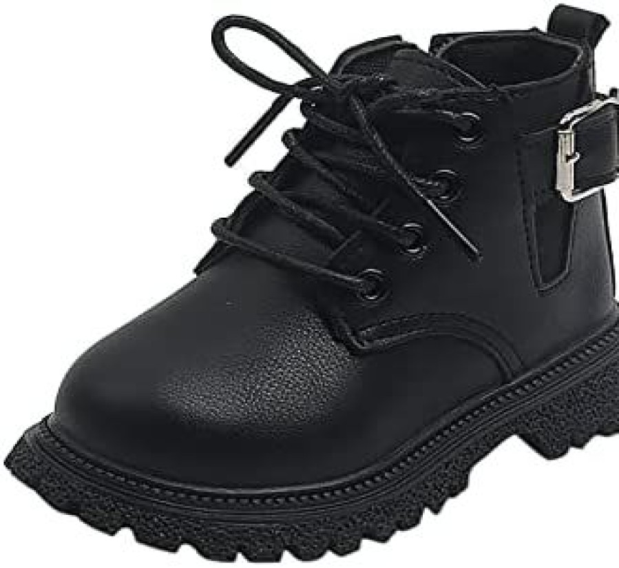 Girl * | Hasp British Keep Girls Lacein Boots Style Shoes Non Comfortable Toddler Fashion Slip Warm Girl'S ( , 26) Black