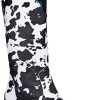 Women * | Cowboy Boots For Womens Cowgirl Cow Print Western Mid Calf Chunky Stacked Heel Pointed Toe Fashion Boots White Us3-11 Brown