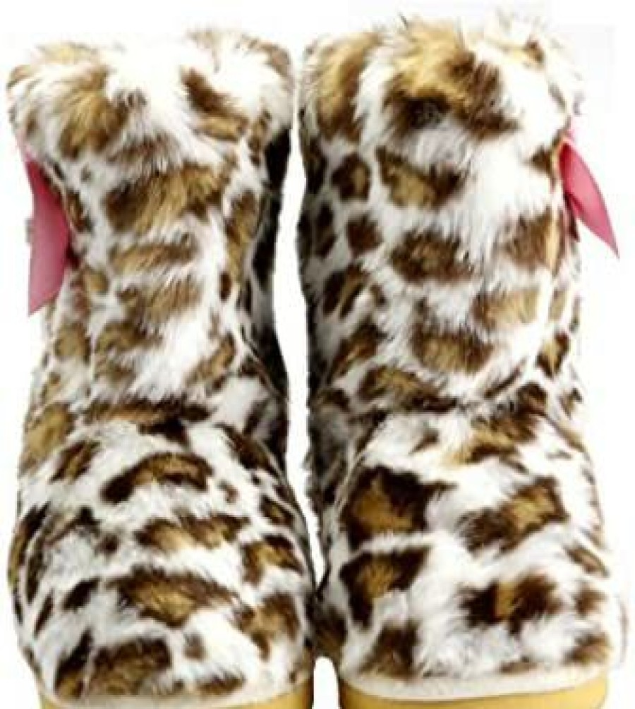 Girl * | The Doll Maker Girl'S Boot Leopard Fur