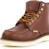 Men * | Moc Toe Work Boots For Men Soft Toe 6" Full Grain Leather Breathable Water Resistant, Non Slip Wedge Comfortable Mens Work Boots Lightweight Wheat