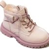 Girl * | Add Velvet Shoes Martin Boots Plush Ankle Boots Pink