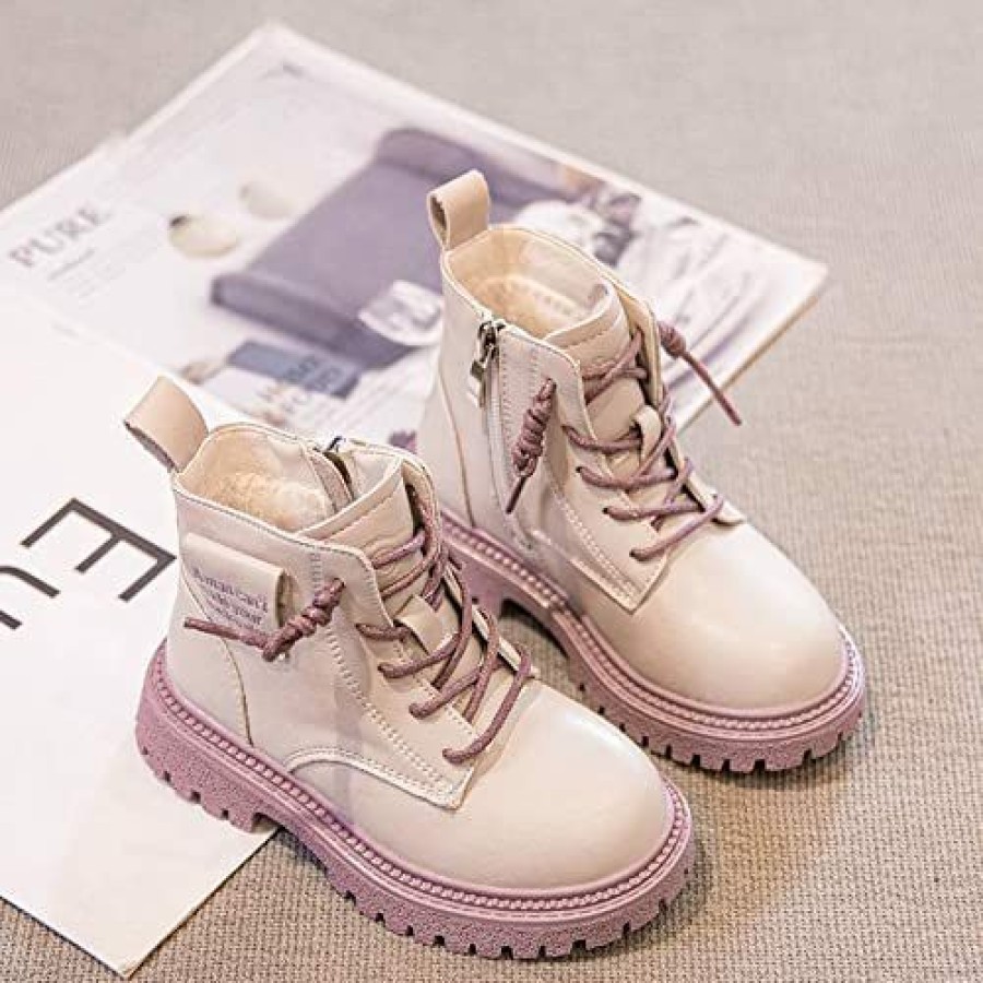 Girl * | Add Velvet Shoes Martin Boots Plush Ankle Boots Pink