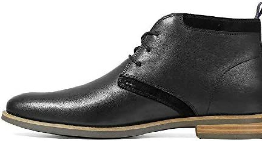 Men * | Florsheim Men'S Chukka Boots Black Leather/Suede