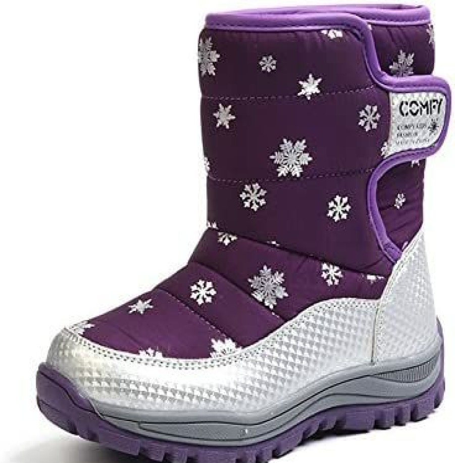 Girl * | Boy'S Girl'S Outdoor Waterproof Cold Weather Snow Boots(Toddler/Little Kid/Big Kid) Purple