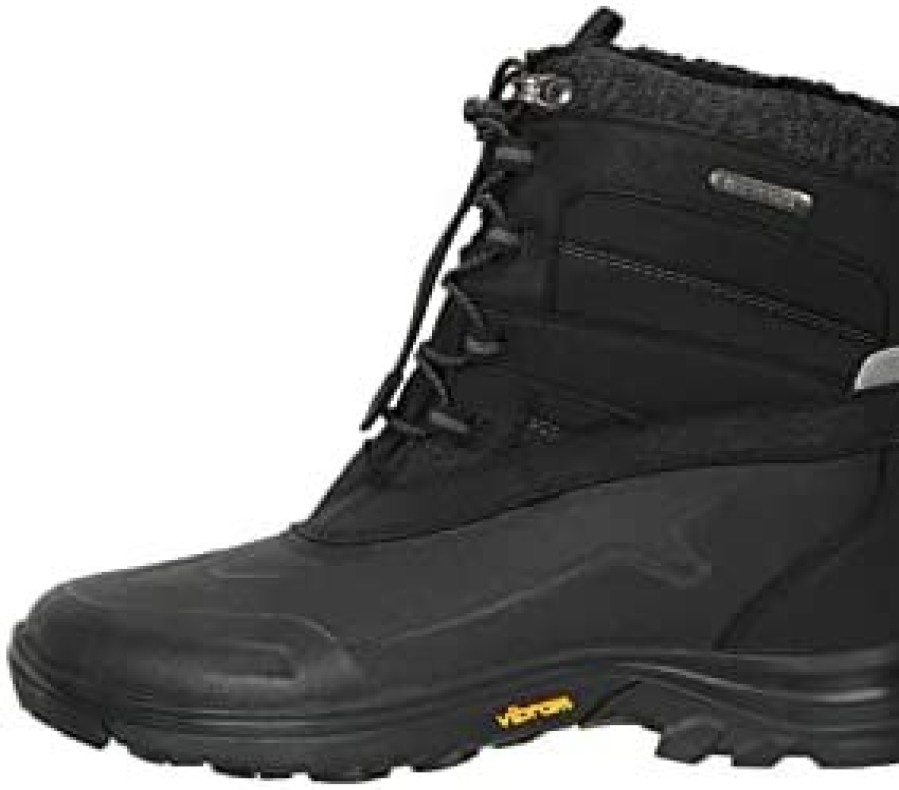 Girl * | Mountain Warehouse Piste Ultra Kids Unisex Vibram Snow Boots Waterproof, Leather Upper, Isodry Black