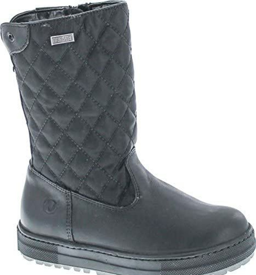 Girl * | Naturino Girls Quilt Rain Step Waterproof Winter Fashion Boots Black