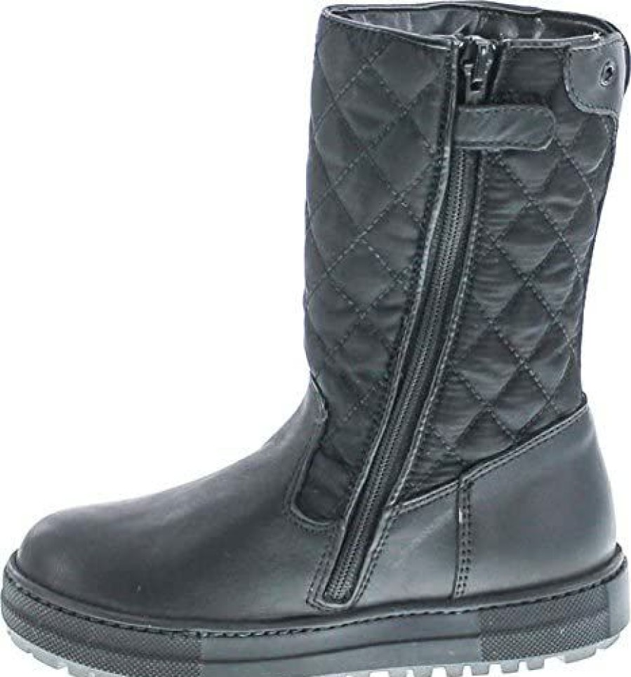 Girl * | Naturino Girls Quilt Rain Step Waterproof Winter Fashion Boots Black