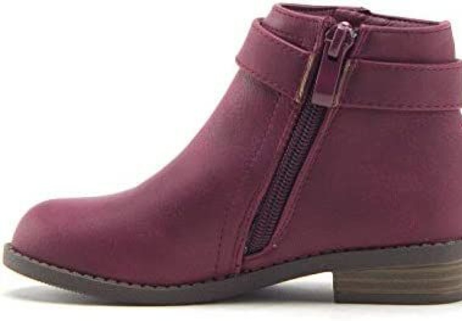 Girl * | Jazame Little Kids' Toddler Girls Ankle High Booties Zipped Western Cowboy Dress Boots Wine