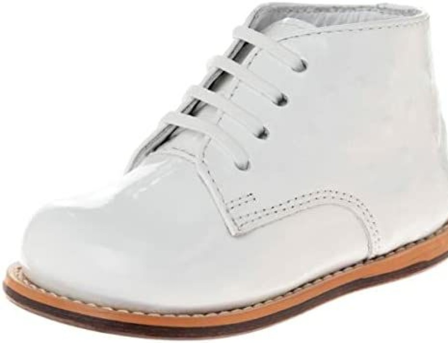 Girl * | Josmo Unisex-Child Walking Shoes Ankle Boot White Patent Ostrich