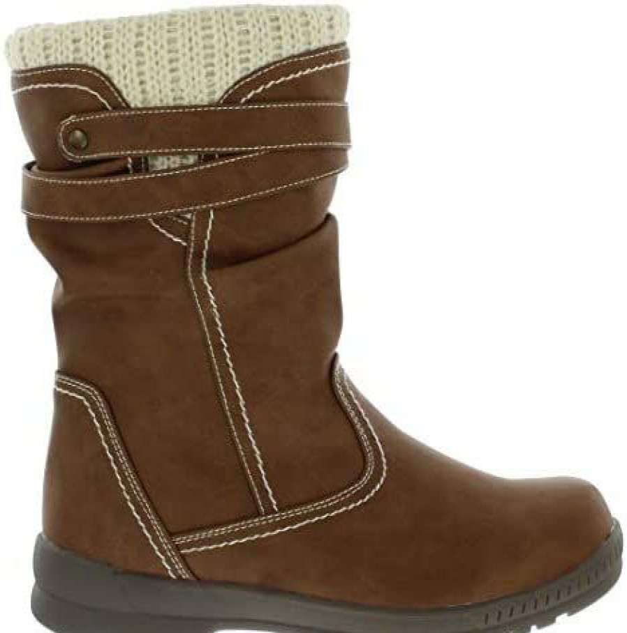 Women * | Khombu Women'S Taryn Mid Snow Winter Boots With Zipper Tan