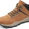 Men * | Sposens Mens Hiking Boots Lightweight Non Slip Work Boots For Men Water Resistant Ankle Snow Boots Man Mid Hiking Shoe Outdoor Brown, 9.5