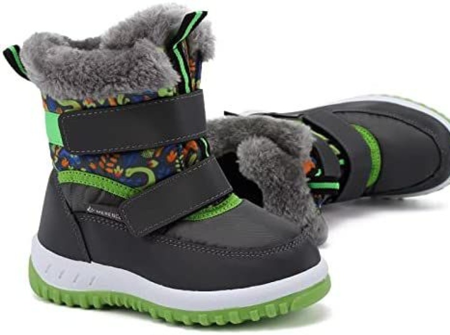 Girl * | Winter Snow Boots For Boy And Girl Outdoor With Fur Lined(Toddler/Little Kids) 21.Dinosaur Grey