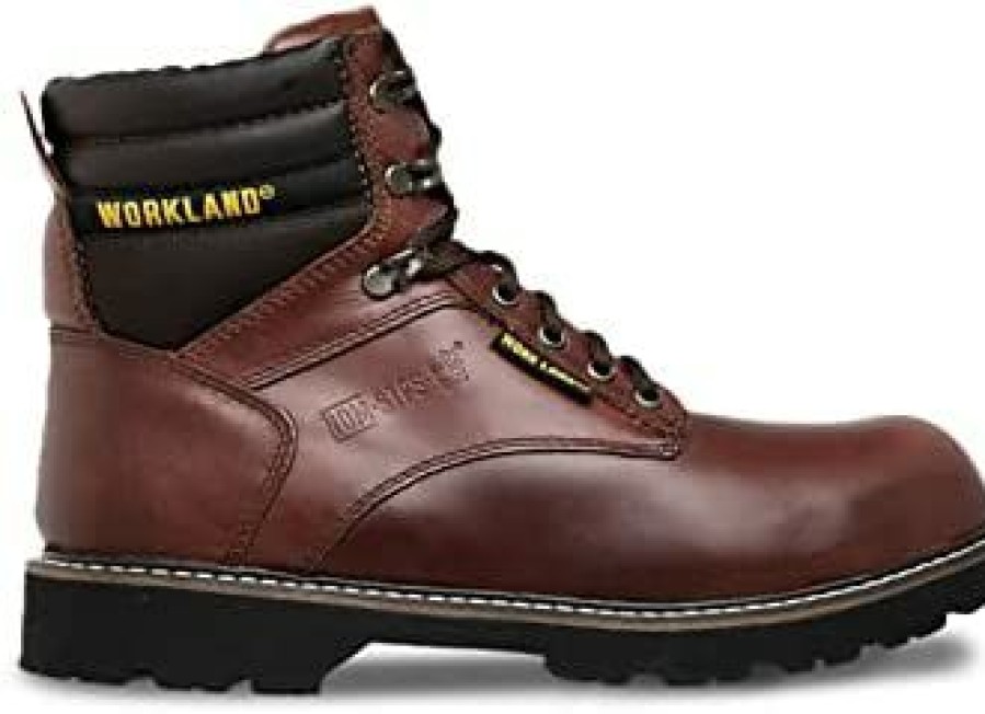 Men * | Workland 71824 Work Boots For Men Leather Industrial Safety Boot, Slip Resistant, Steel Toe Boots For Men Botas De Trabajo Para Hombre Brown