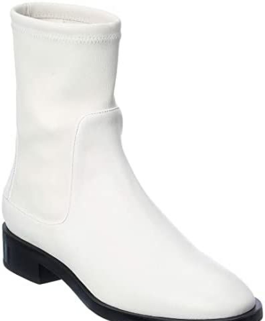 Women * | Stuart Weitzman Kye Leather Sock Bootie White