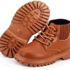 Girl * | Ihpcare Boys And Girls Toddler Boots Waterproof Outdoor Kids Boots Pu Leather Non-Slip Lace-Up Ankle Boots (Toddler/Little Kids) 01 Brown