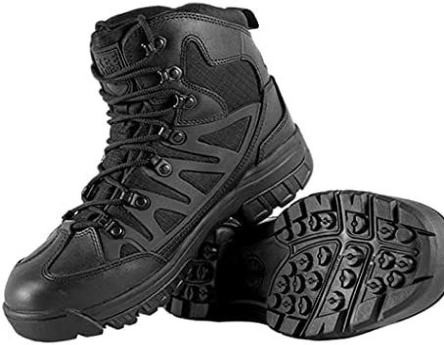 Men * | Kehaioo Outdoor Sports Tactical Boots, Men Leather Hiking Shoes, Mountain Camping Shoes Black