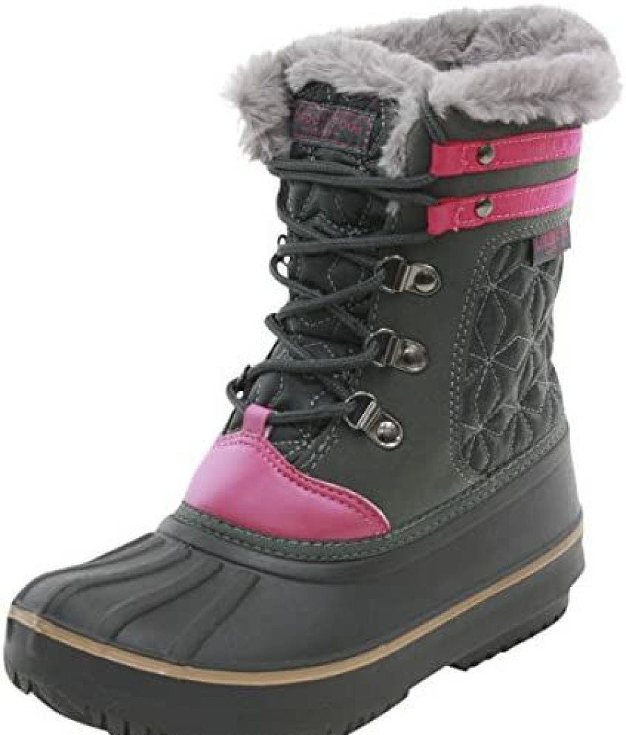 Girl * | London Fog Little Girl'S Chiswick Grey Water Resistant Snow Boots Shoes Sz: 12