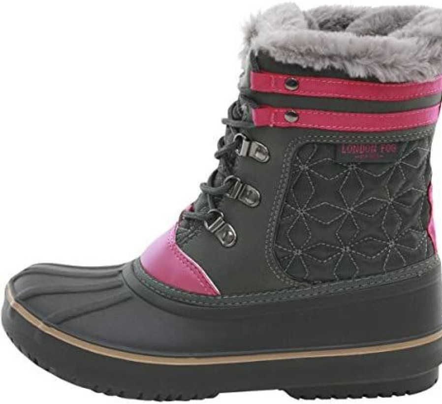 Girl * | London Fog Little Girl'S Chiswick Grey Water Resistant Snow Boots Shoes Sz: 12