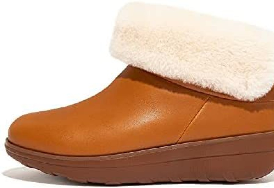 Women * | Fitflop Women'S Mukluk Iii Leather Ankle Boots Light Tan 9