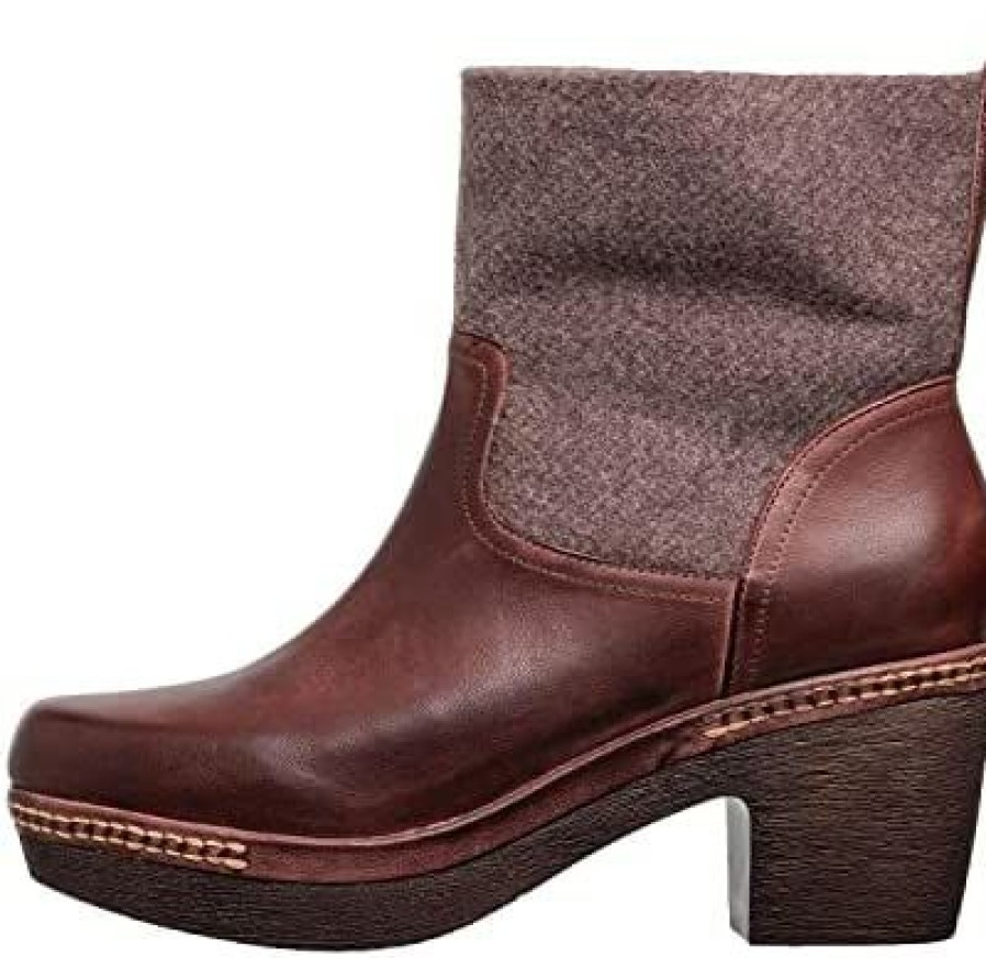 Women * | Antelope Women'S Leather Wedge Boots 3 Inch Height Sato Chocolate