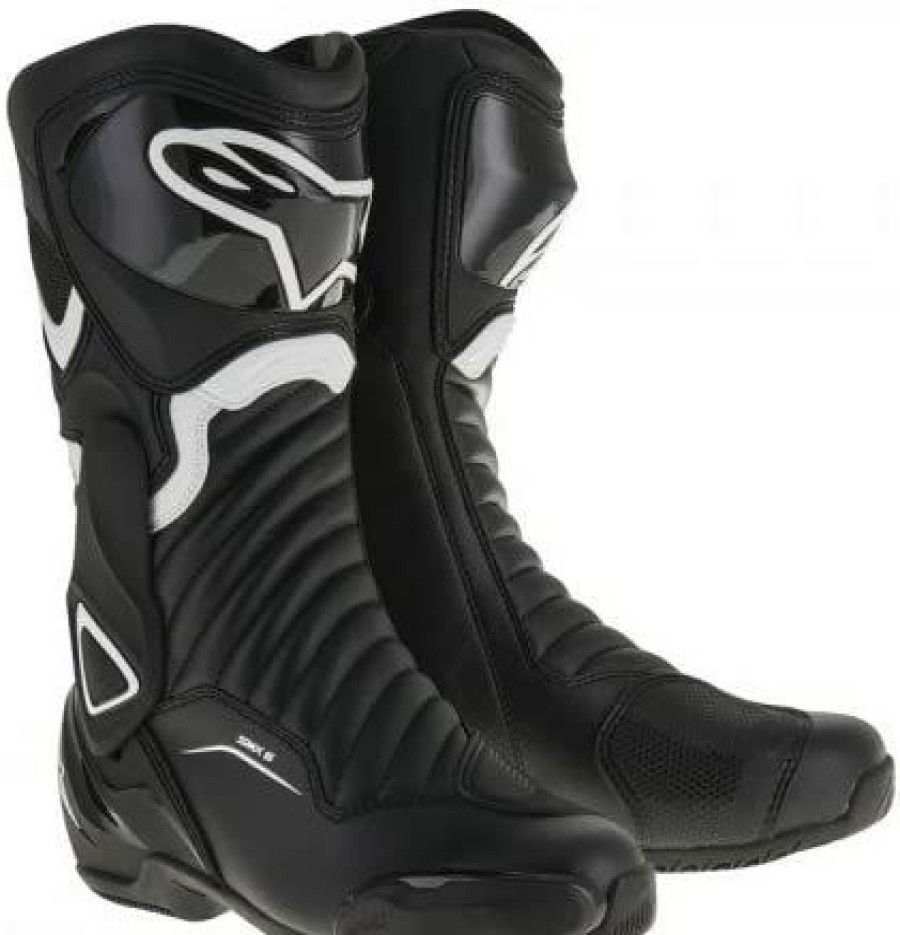 Men * | Alpinestars Men'S Snow Boots Motorcycle Smx-6 V2 White-47, Black White, 47 Eu