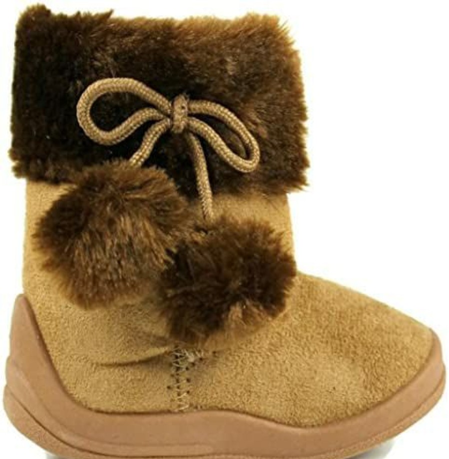 Girl * | Kali Footwear Girls Bany Pom Pom Boots Camel