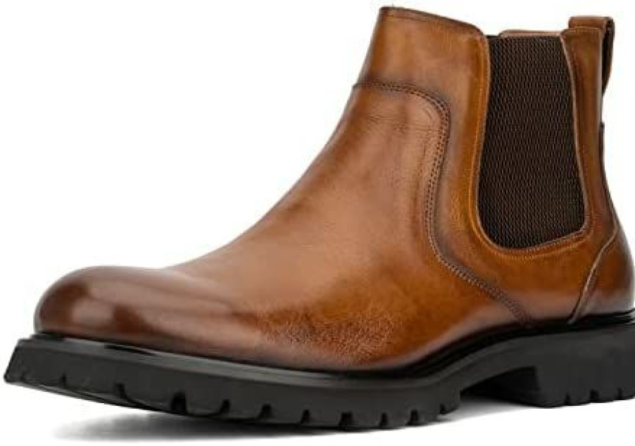 Men * | Vintage Foundry Co. Men'S Charles, Chelsea Boots, Round Toe, Rubber Outsole Black