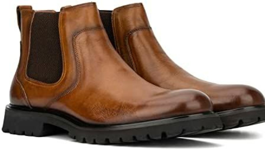 Men * | Vintage Foundry Co. Men'S Charles, Chelsea Boots, Round Toe, Rubber Outsole Black