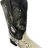 Men * | Men'S Genuine Python Snakeskin Leather Cowboy Western Snip Toe Boots