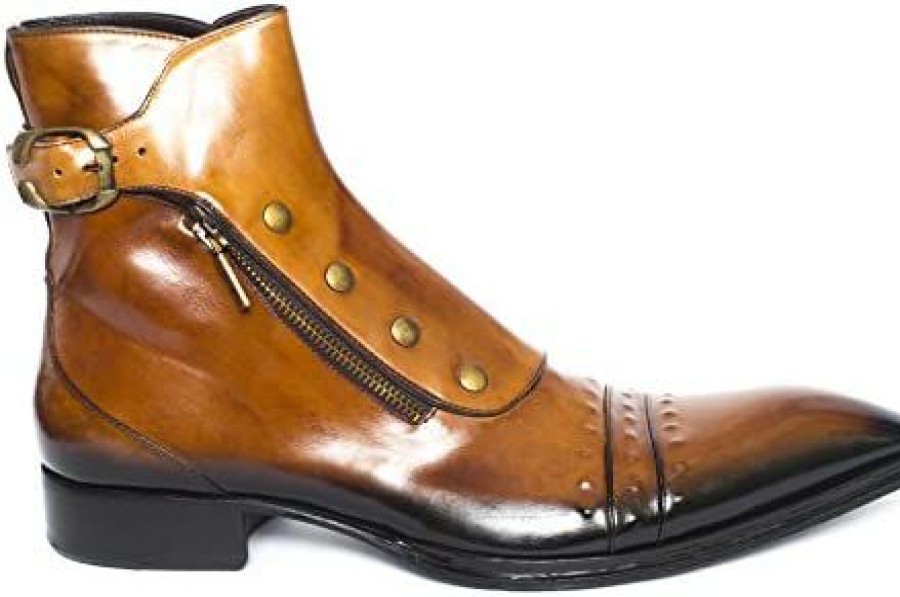 Men * | Jo Ghost 3207M Cognac Leather Ankle Boots