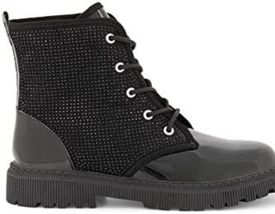 Girl * | Dkny Girls Black Combat Boot