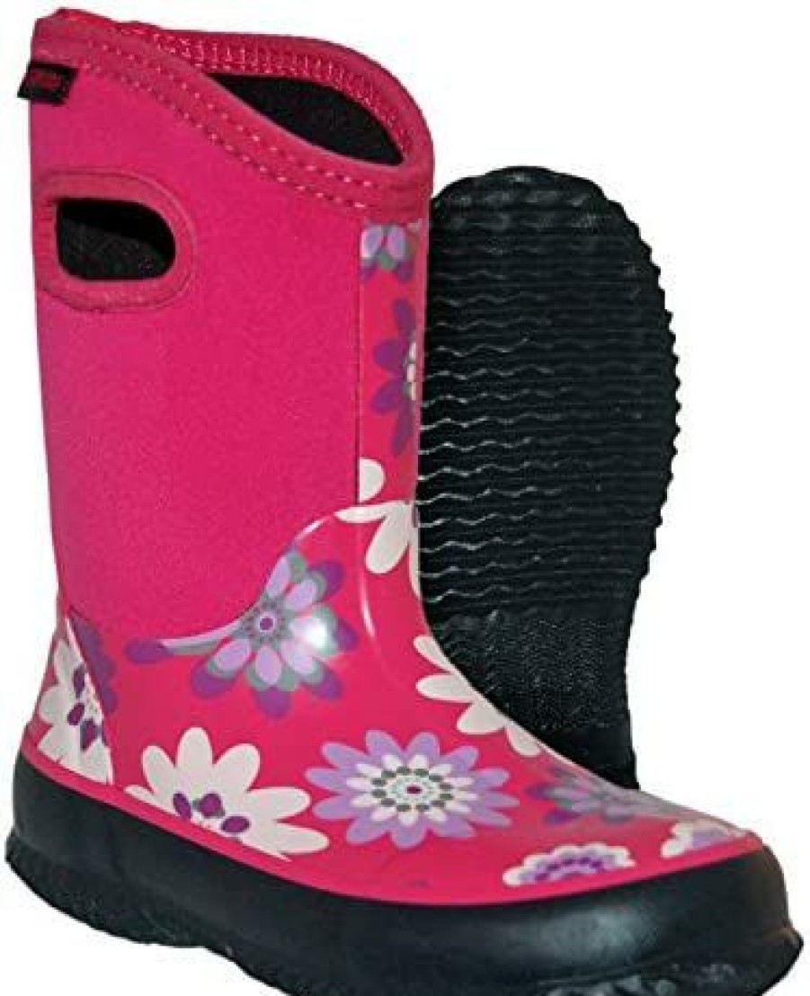 Girl * | Itasca Girl'S Youth Bayou Rubber/Neoprene Waterproof Boots Rain, Pink Flowers, 13.0 Standard Us Width Us Little Kid