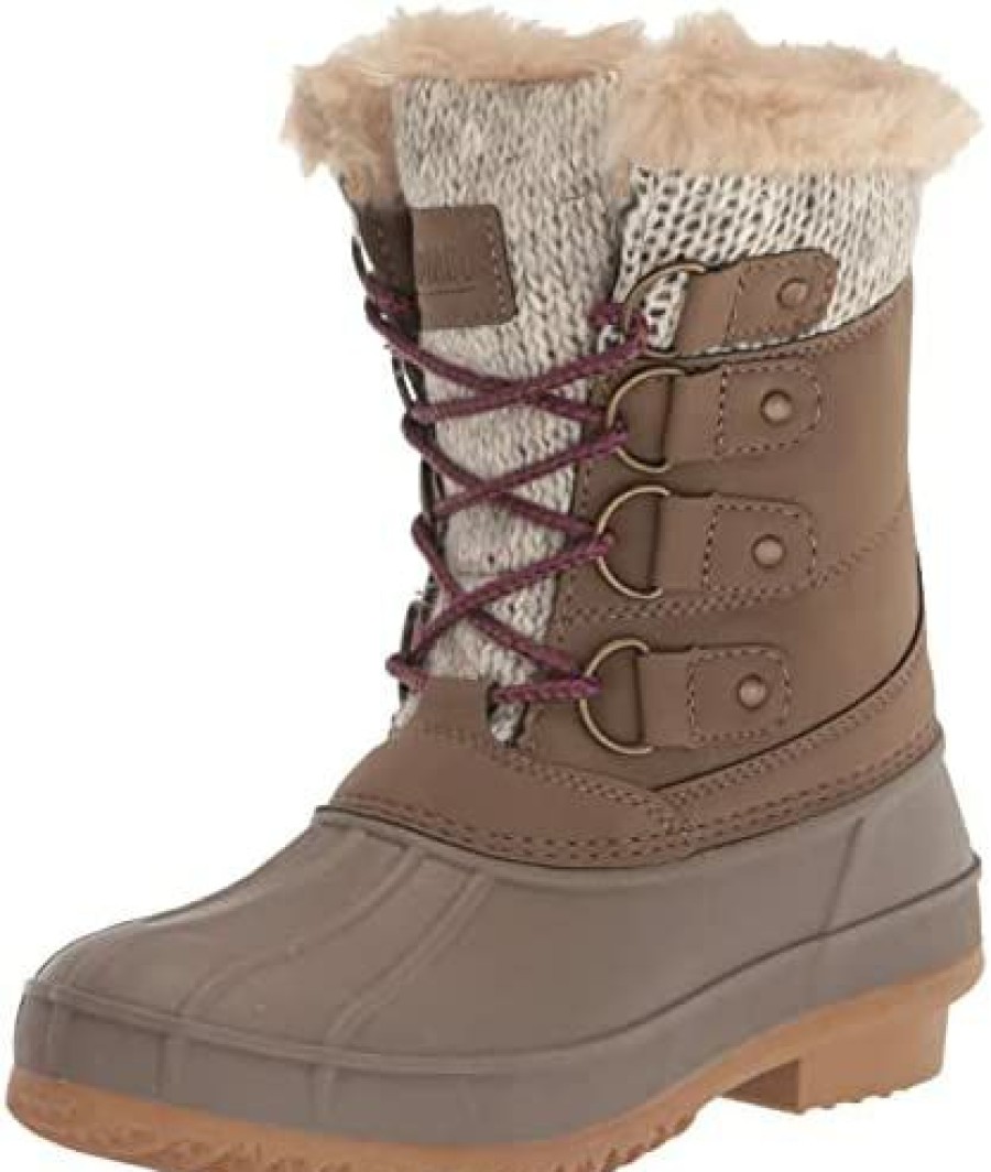 Women * | Khombu Women'S Kerigan Snow Boots | Waterproof, Rubber Traction, Faux Fur Lining Black