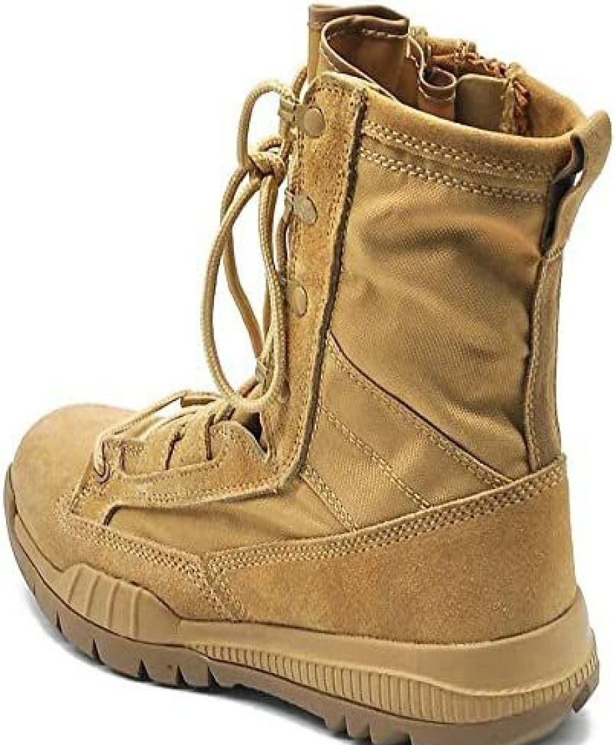 Men * | Muterun Men'S Lightweight 8 Inch Military Tactical Combat Swat Boots Trekking Hiking Backpacking Mountaineering Outdoor Jungle Boots With Zipper-Zd05 Beige