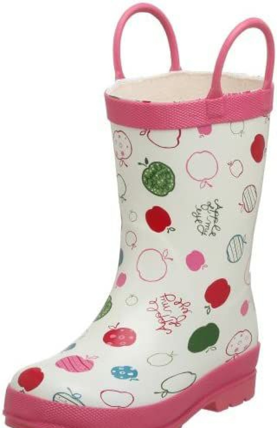 Girl * | Hatley Toddler Apple Rain Boot Egg White