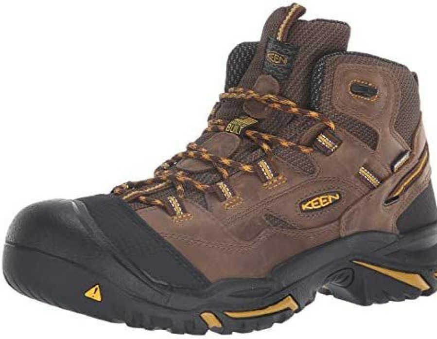 Men * | Keen Utility Men'S Braddock Mid Soft Toe Waterproof Work Boots Cascade Brown/Tawny Olive