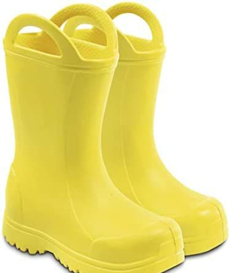 Girl * | Kids Rain Boots Toddler Rain Boot Waterproof Eva Easy-On Handle Rain Shoes For Boys Girls Yellow